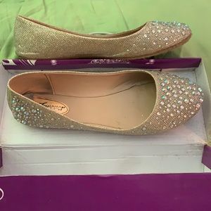 Gold studded flats